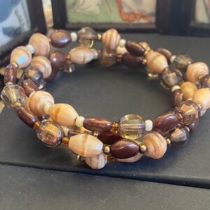 Elegant Multi-Color Beaded Coil Bracelet